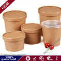 Custom Printed Disposable Take Away Hot Soup Bowls, Kraft Paper Soup Cup with Paper Lid